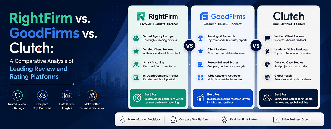 Topic: RightFirm vs. GoodFirms vs. Clutch: A Comparative Analysis of Leading Review and Rating Platforms